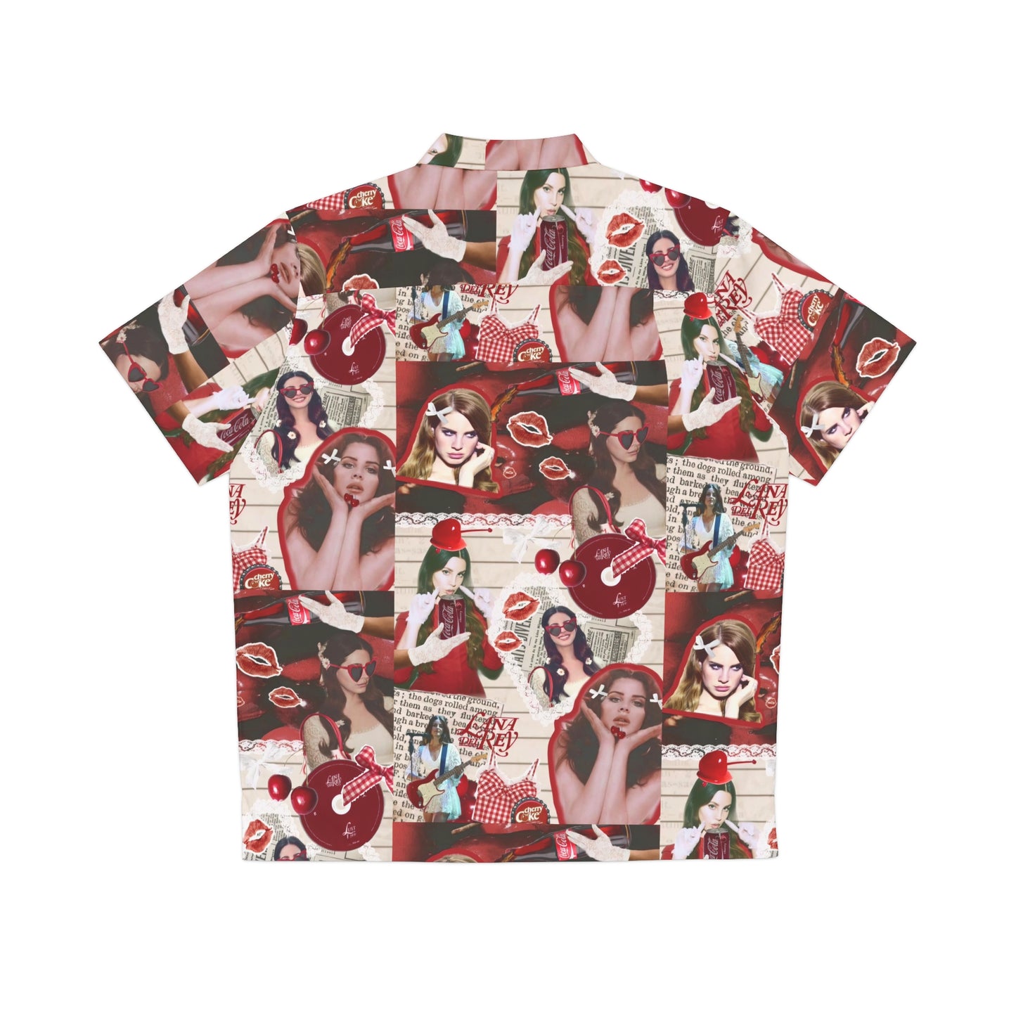 Lana Del Rey Cherry Coke Collage Men's Hawaiian Shirt