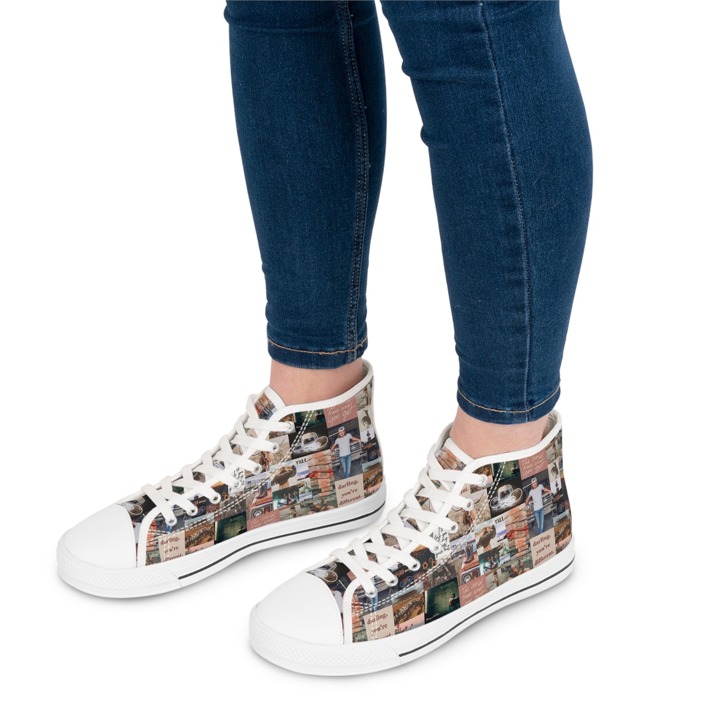 Morgan Wallen Darling You're Different Collage Women's High Top Sneakers