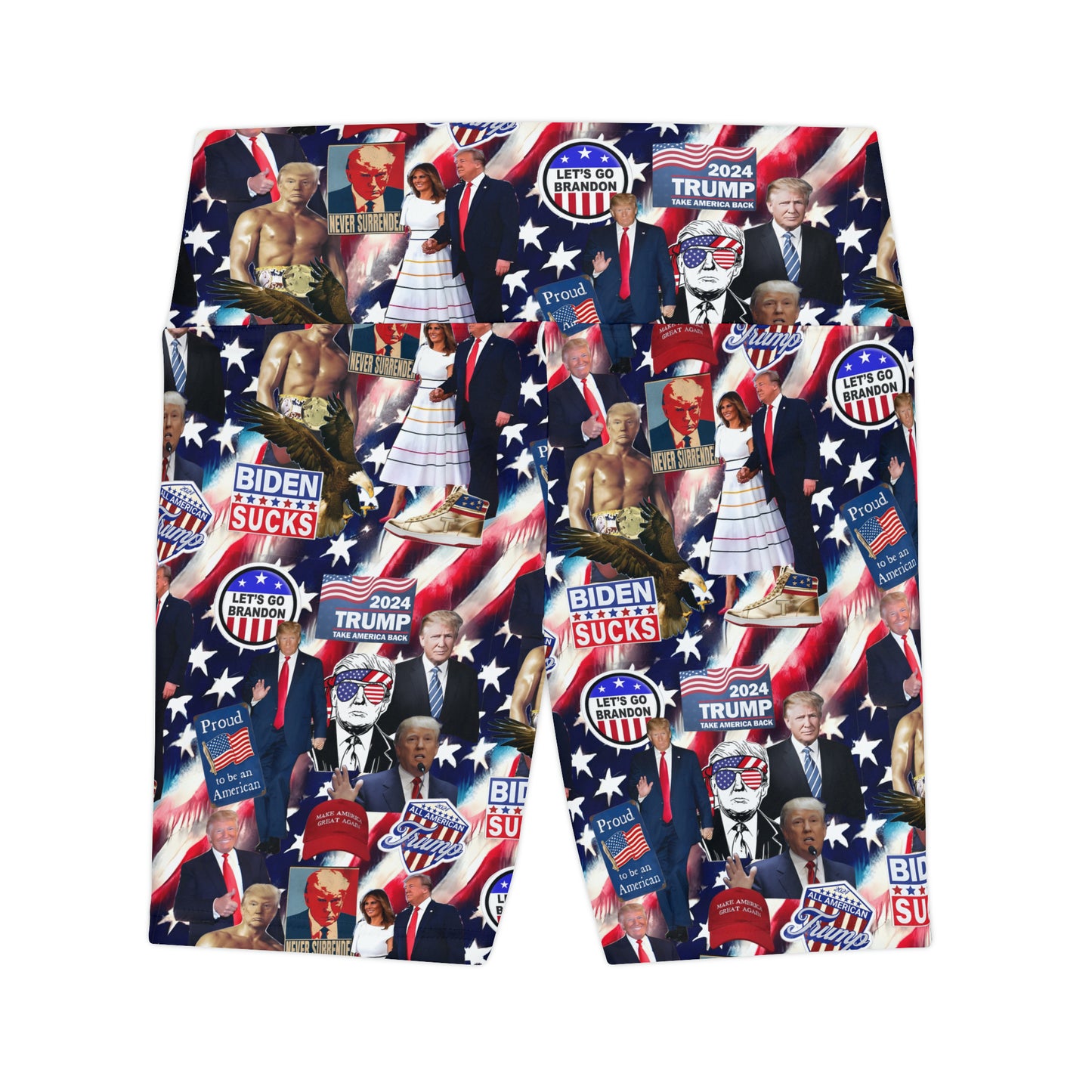 Donald Trump 2024 MAGA Montage Women's Workout Shorts