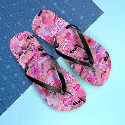 Ariana Grande Purple Vibes Collage Flip Flops