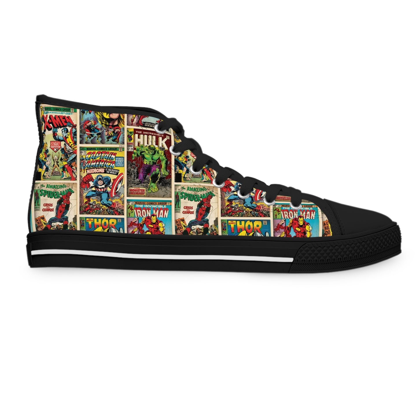 Marvel Comic Book Cover Collage Women's High Top Sneakers