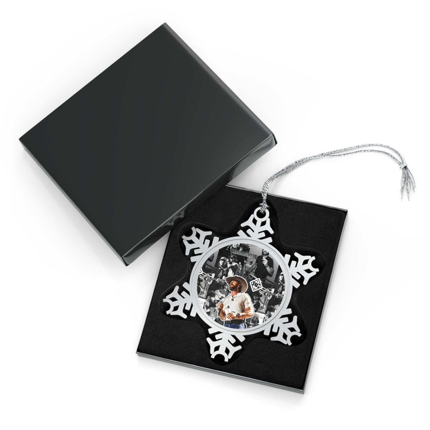 Riley Green Outlaws Like Us Collage Pewter Snowflake Ornament