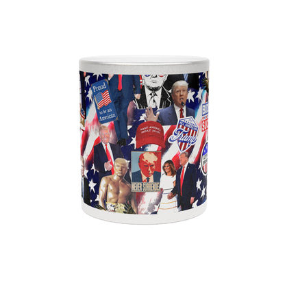 Donald Trump 2024 MAGA Montage Metallic Mug (Silver\Gold)