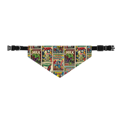 Marvel Comic Book Cover Collage Pet Bandana Collar