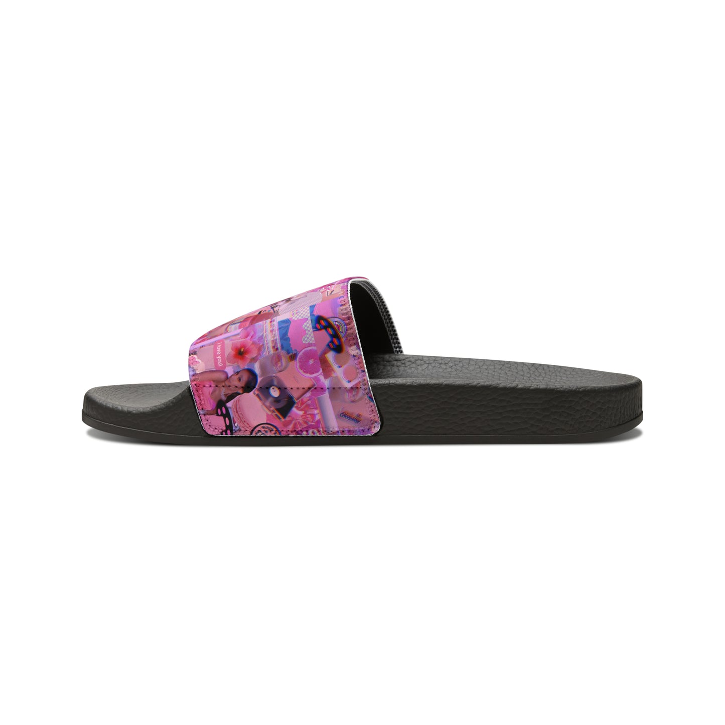 Ariana Grande Purple Vibes Collage Youth Slide Sandals