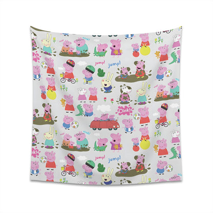 Peppa Pig Oink Oink Collage Printed Wall Tapestry