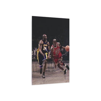 Michael Jordan Driving Against Kobe Bryant Metal Art Sign