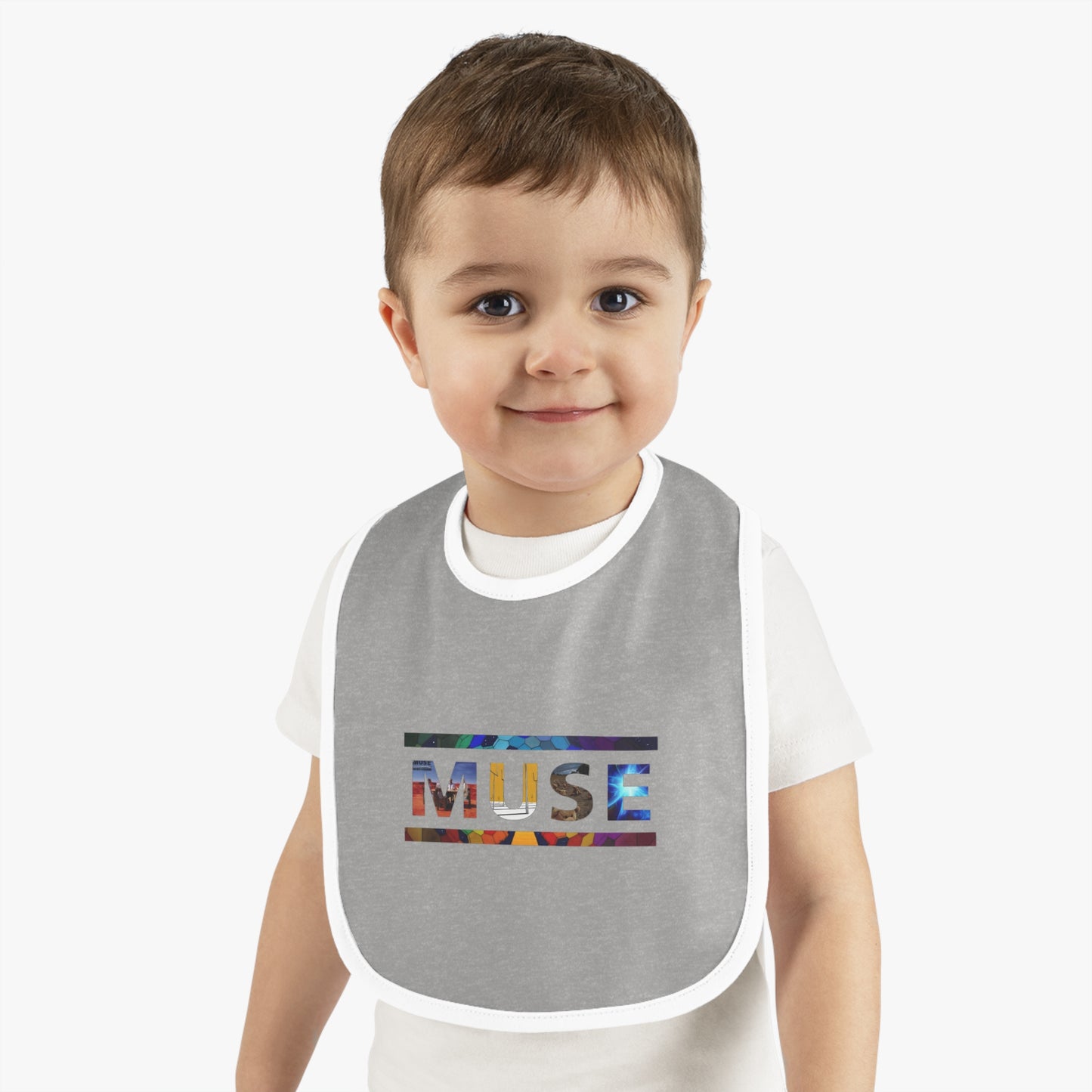 Muse Album Art Letters Baby Contrast Trim Jersey Bib