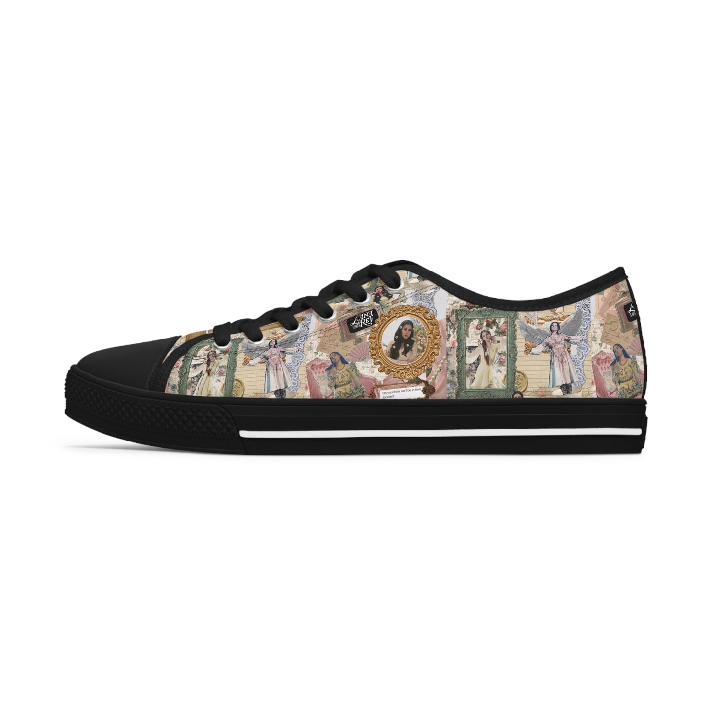 Lana Del Rey Victorian Collage Women's Low Top Sneakers