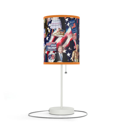 Donald Trump 2024 MAGA Montage Lamp on a Stand