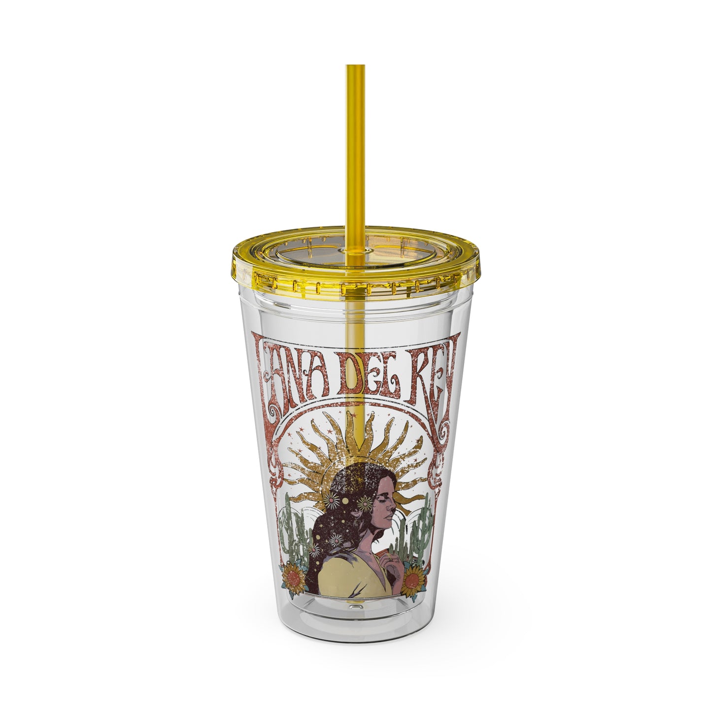 Lana Del Rey Vintage Artwork Sunsplash Tumbler with Straw