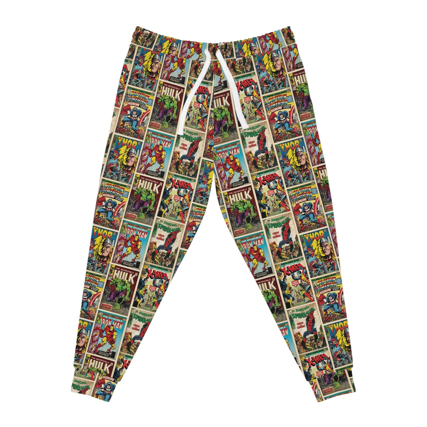 Marvel Comic Book Cover Collage Athletic Jogger Sweatpants