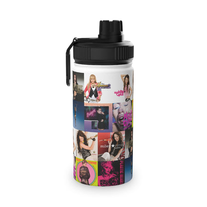 Miley Cyrus Album Cover Collage Stainless Steel Sports Lid Water Bottle