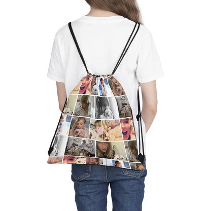 Taylor Swift's Cats Collage Pattern Outdoor Drawstring Bag