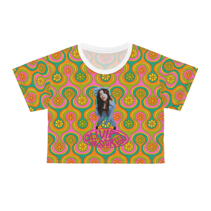 Olivia Rodrigo Groovy Look Up Pose Logo Crop Tee