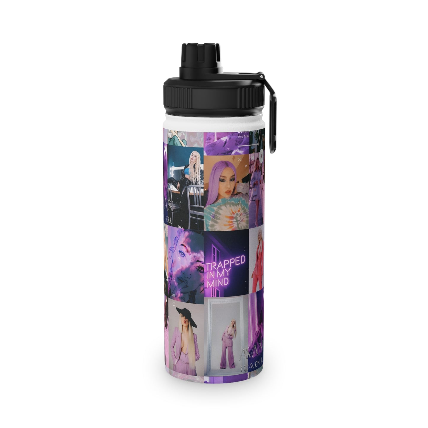 Ava Max Belladonna Photo Collage Stainless Steel Water Bottle with Sports Lid