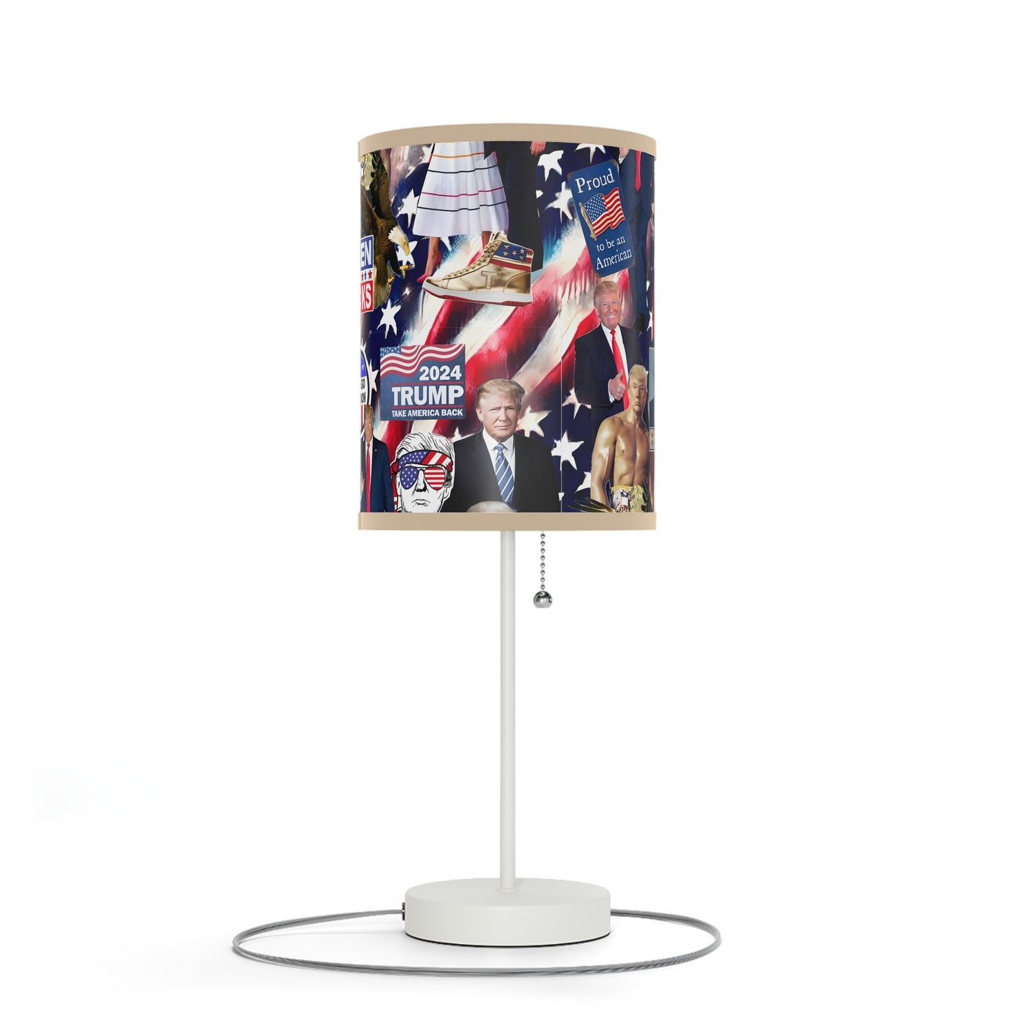 Donald Trump 2024 MAGA Montage Lamp on a Stand