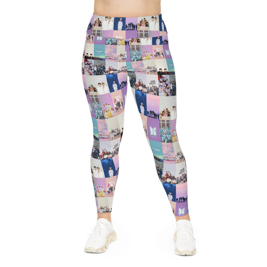 BTS Pastel Aesthetic Collage Plus Size Leggings