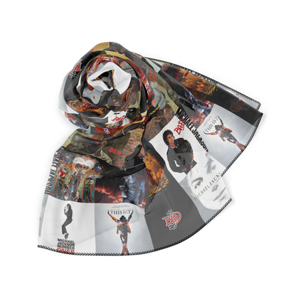 Michael Jackson Album Cover Collage Poly Scarf