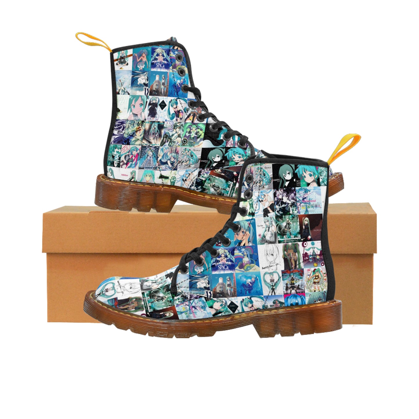 Hatsune Miku Album Cover Collage Women's Canvas Boots