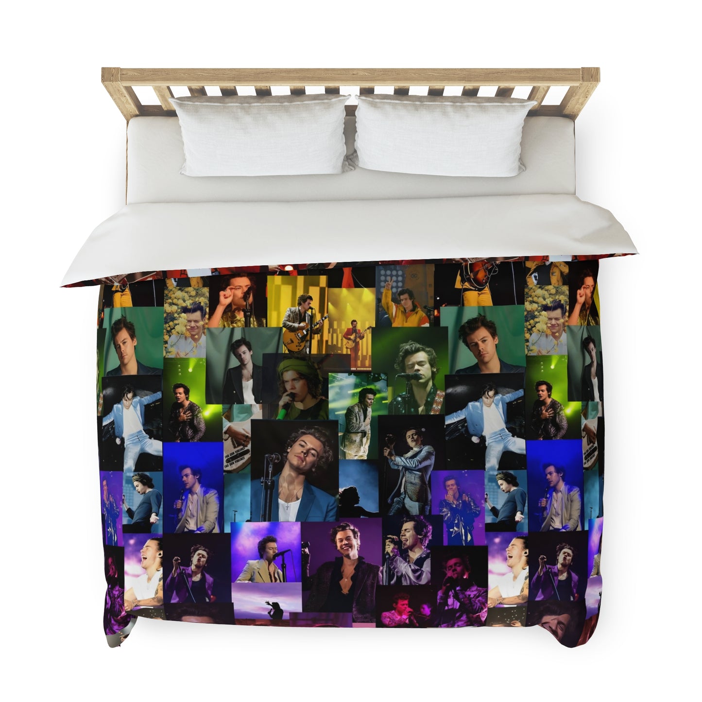 Harry Styles Rainbow Photo Collage Duvet Cover