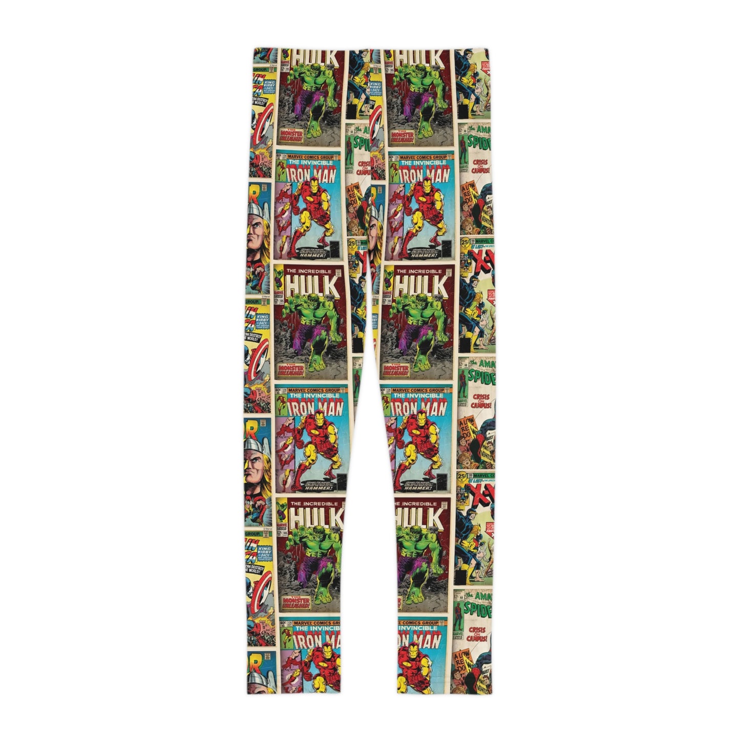 Marvel Comic Book Cover Collage Kids Leggings
