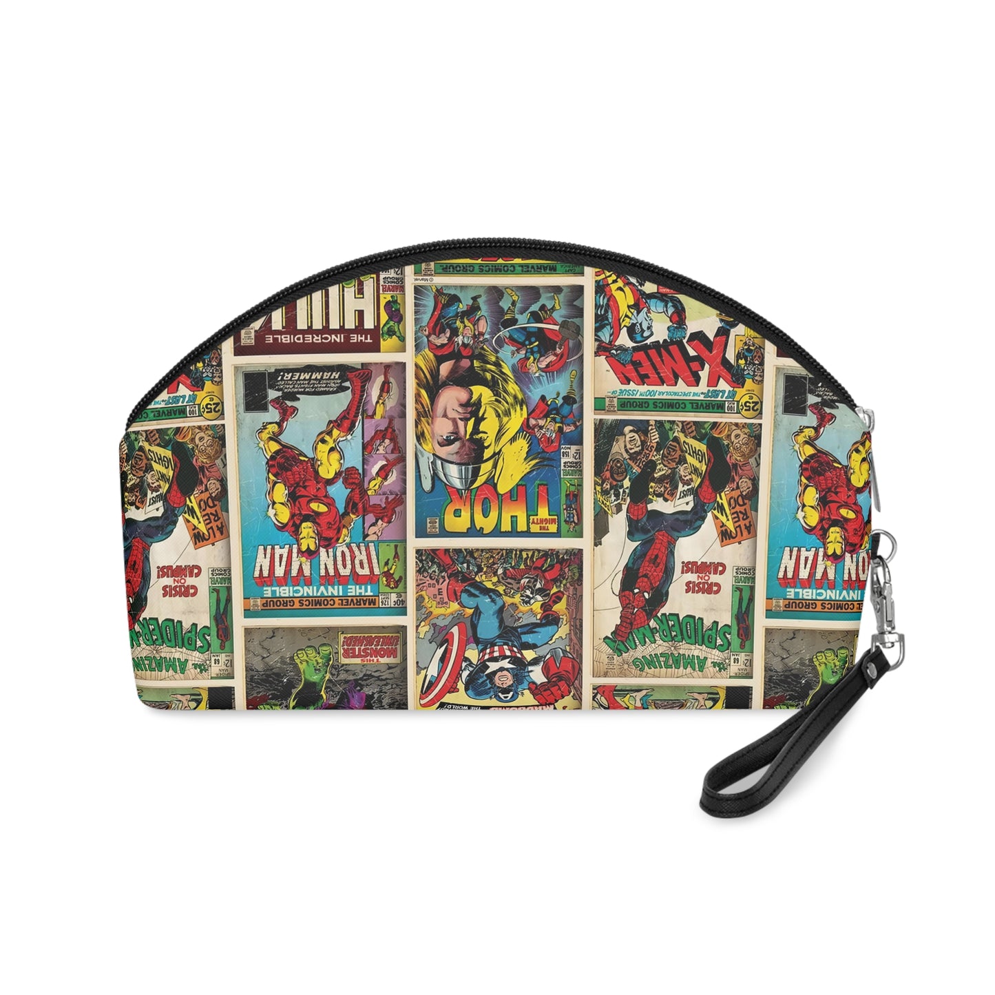 Marvel Comic Book Cover Collage Makeup Bag