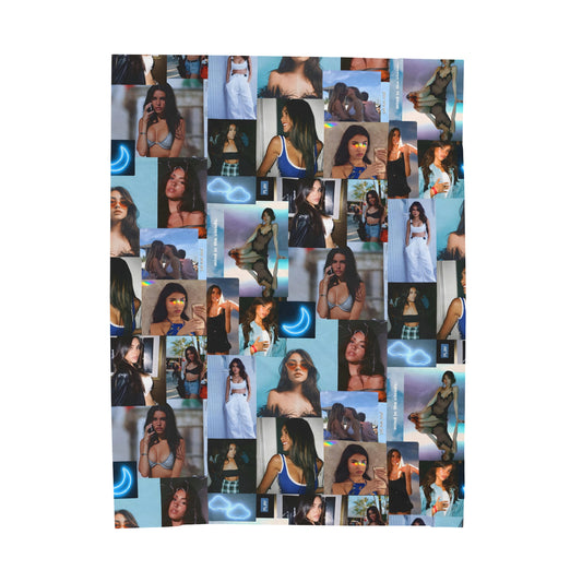 Madison Beer Mind In The Clouds Collage Velveteen Plush Blanket