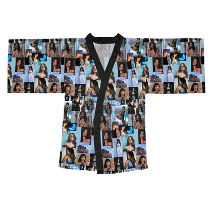 Madison Beer Mind In The Clouds Collage Long Sleeve Kimono Robe