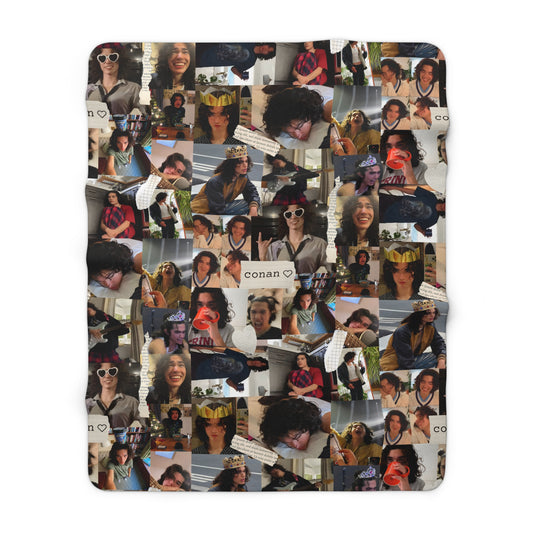 Conan Grey Being Cute Photo Collage Sherpa Fleece Blanket