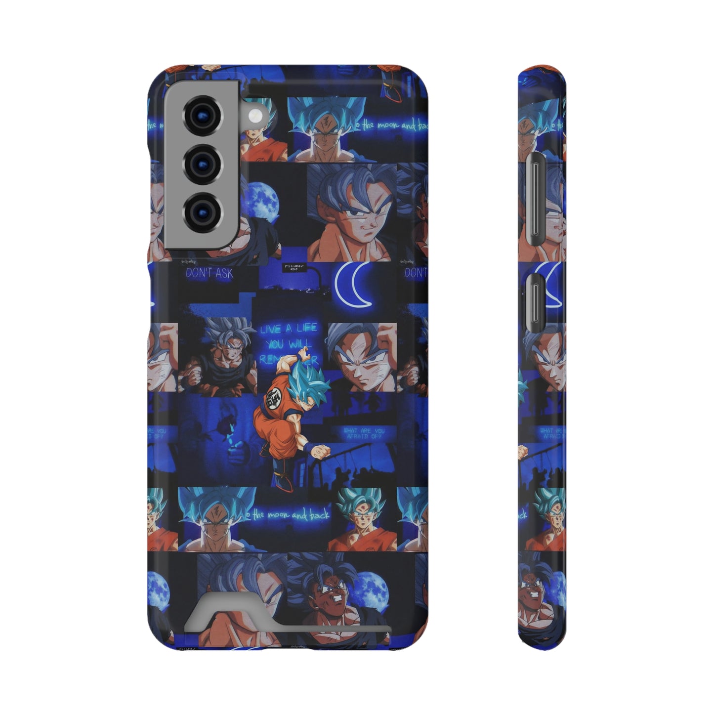 Dragon Ball Z Saiyan Moonlight Collage Phone Case With Card Holder