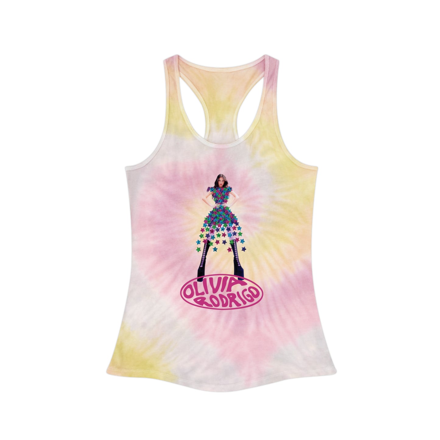 Olivia Rodrigo Hits Magazine Cover Tie Dye Racerback Tank Top