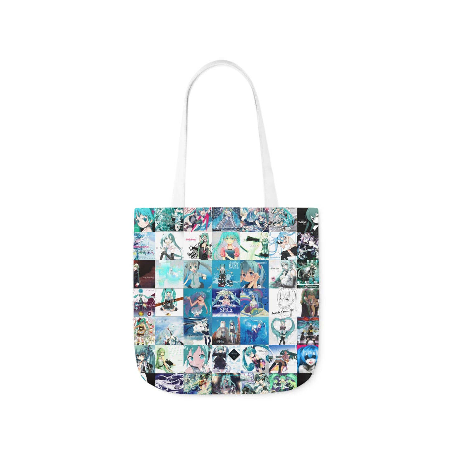 Hatsune Miku Album Cover Collage Polyester Canvas Tote Bag