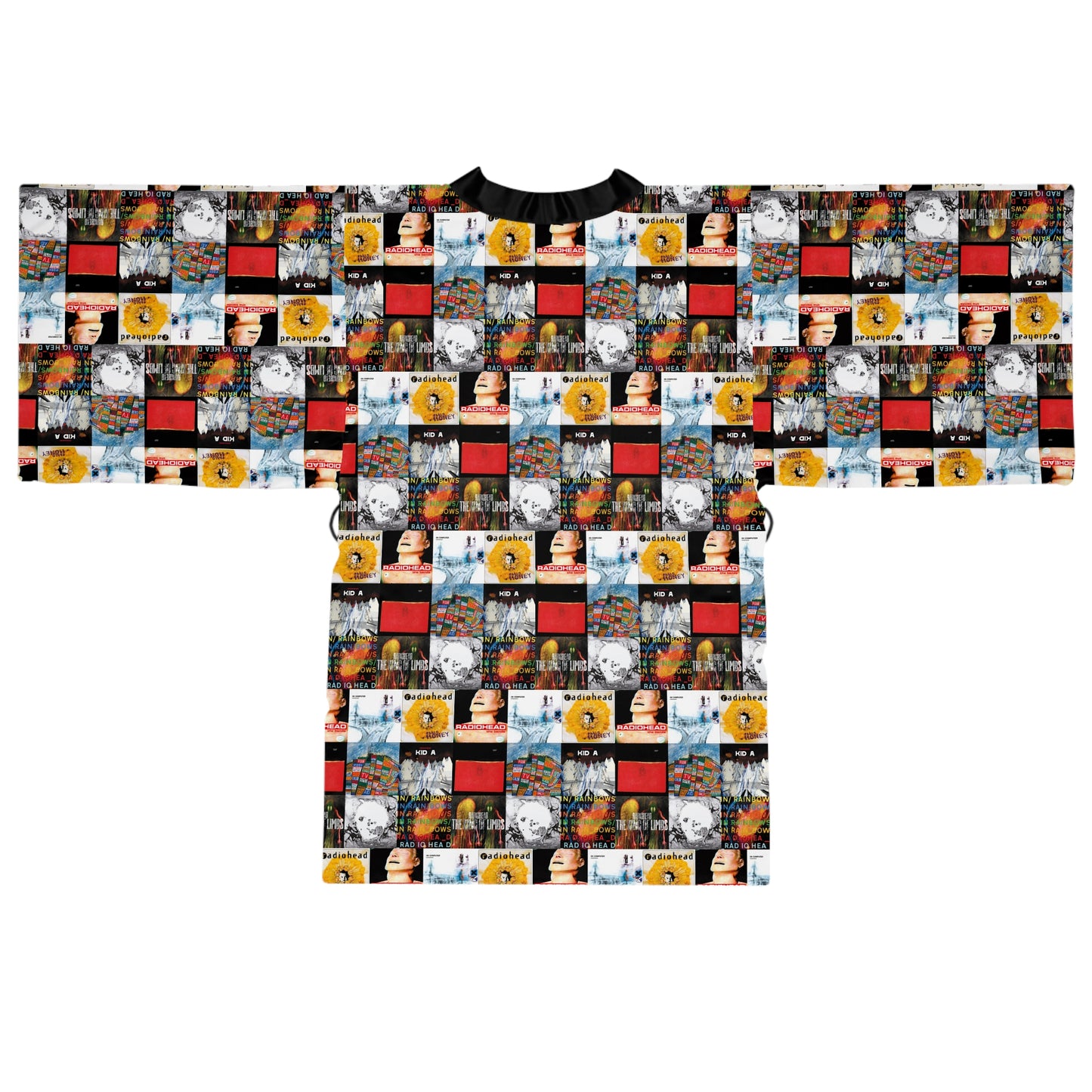 Radiohead Album Cover Collage Long Sleeve Kimono Robe