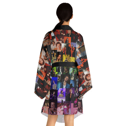 Harry Styles Rainbow Photo Collage Long Sleeve Kimono Robe