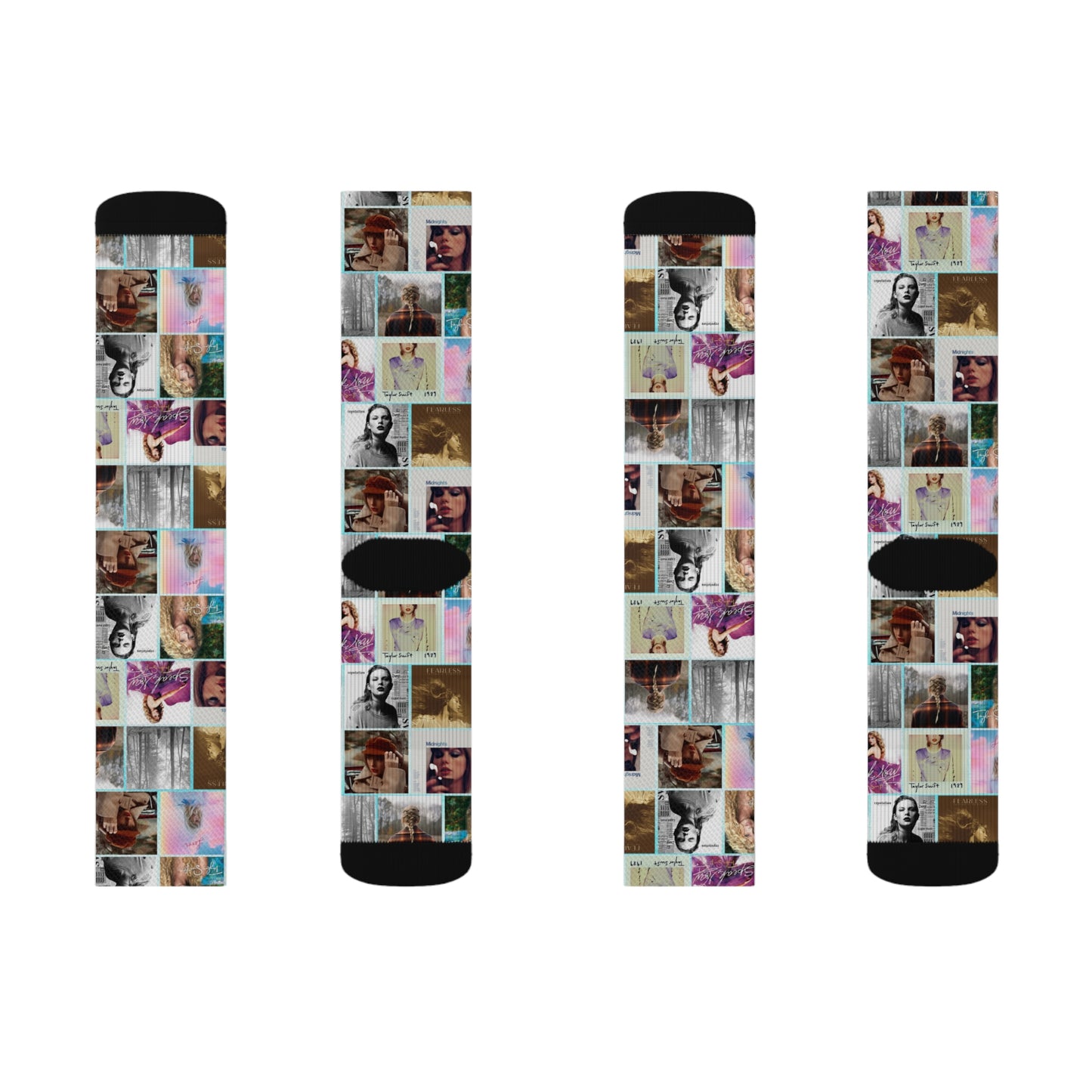 Taylor Swift Album Art Collage Pattern Tube Socks