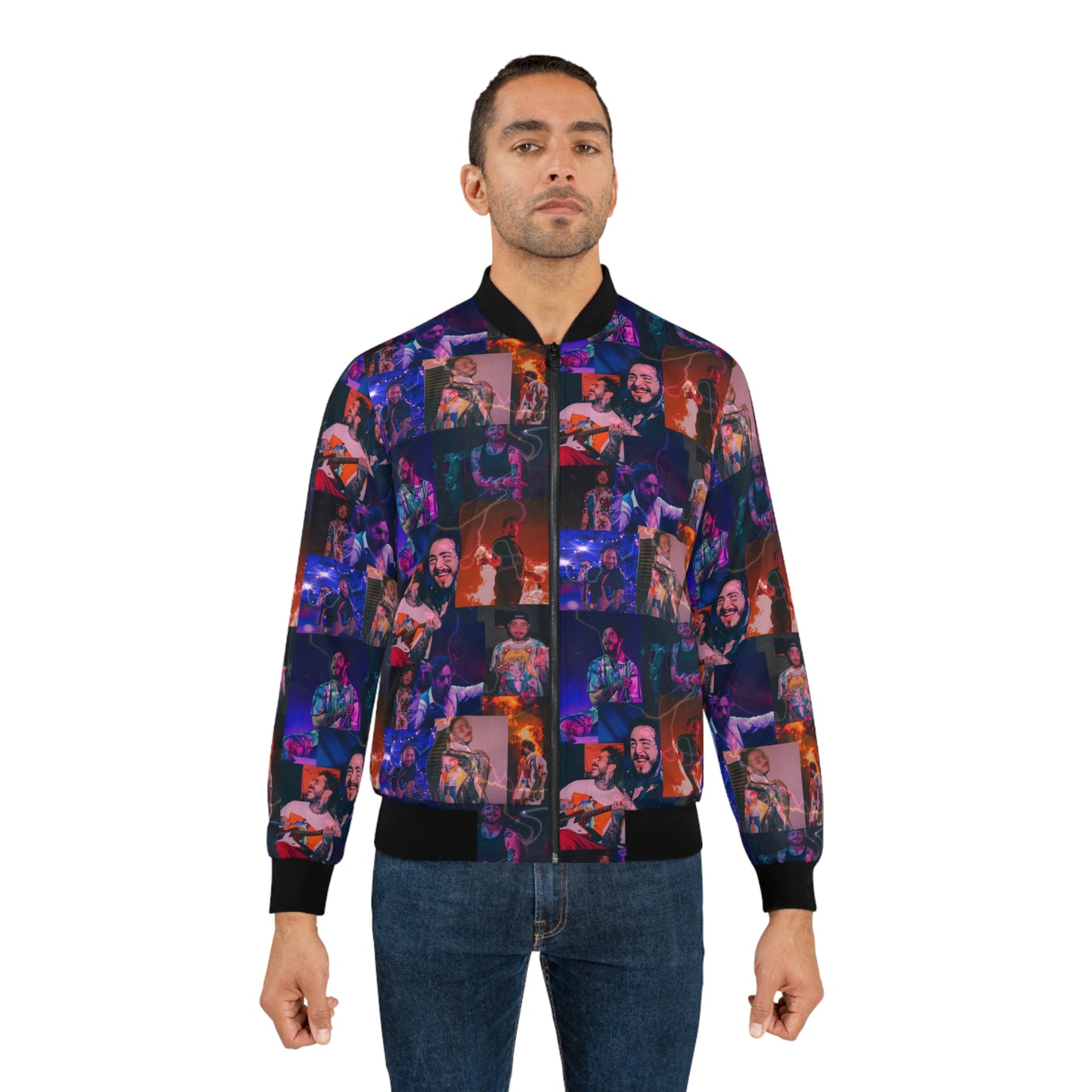 Post Malone Lightning Photo Collage Men's Bomber Jacket