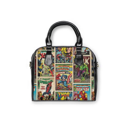 Marvel Comic Book Cover Collage Shoulder Handbag