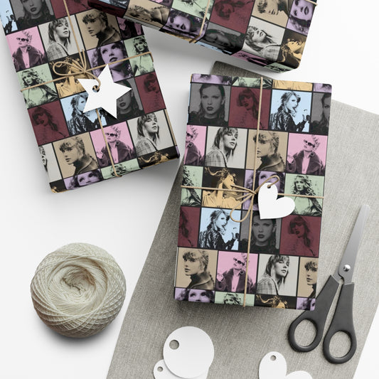 Taylor Swift Eras Collage Gift Wrap Paper