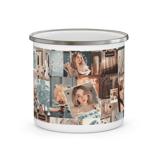 Sabrina Carpenter Peachy Princess Collage Enamel Camping Mug