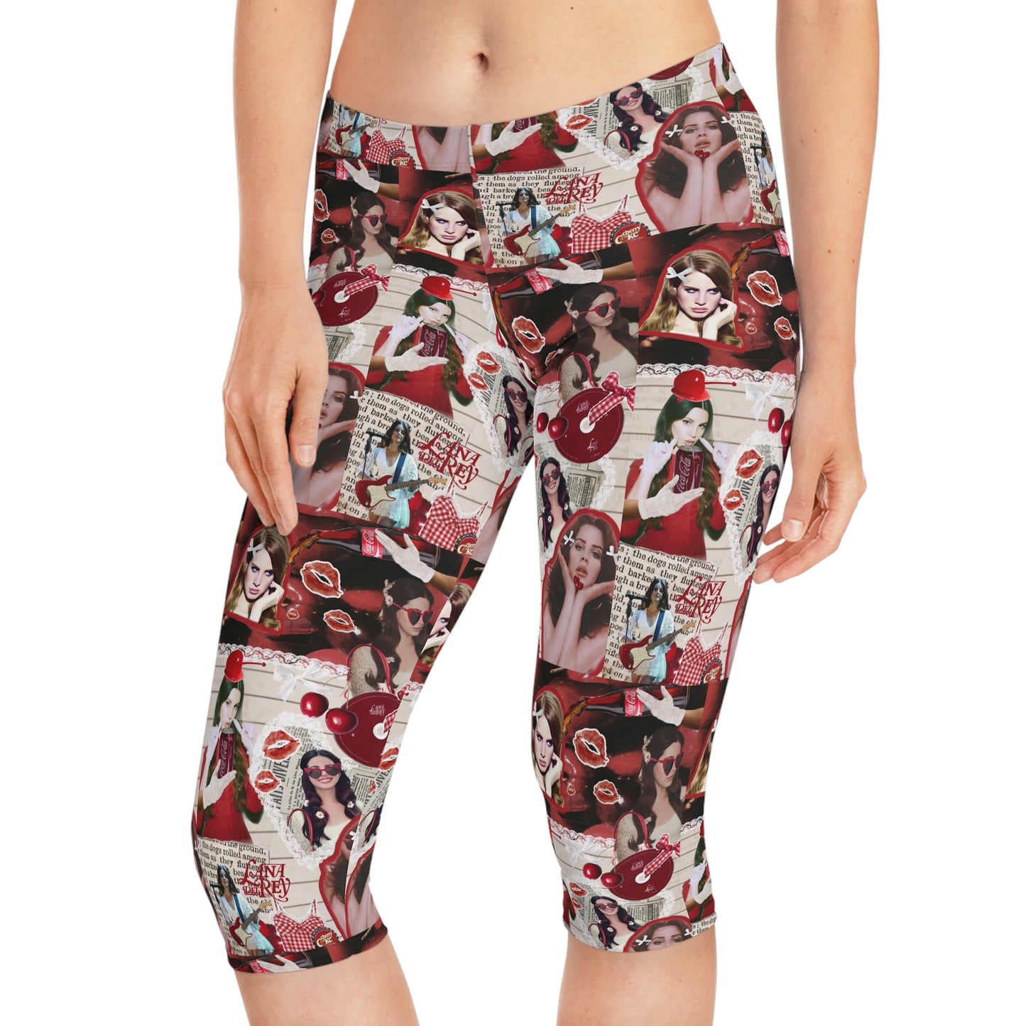 Lana Del Rey Cherry Coke Collage Women's Capri Leggings