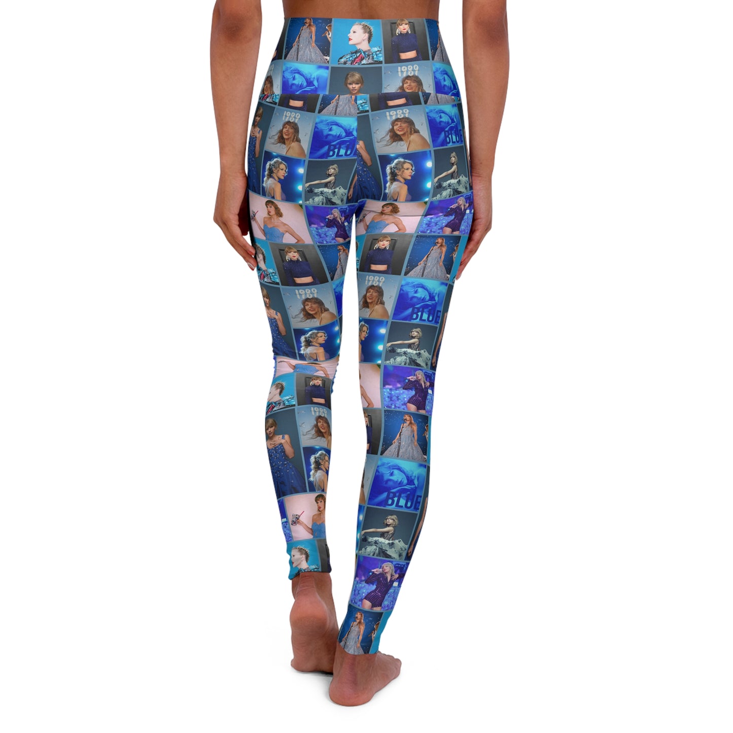 Taylor Swift Blue Dreams Collage High Waisted Yoga Leggings