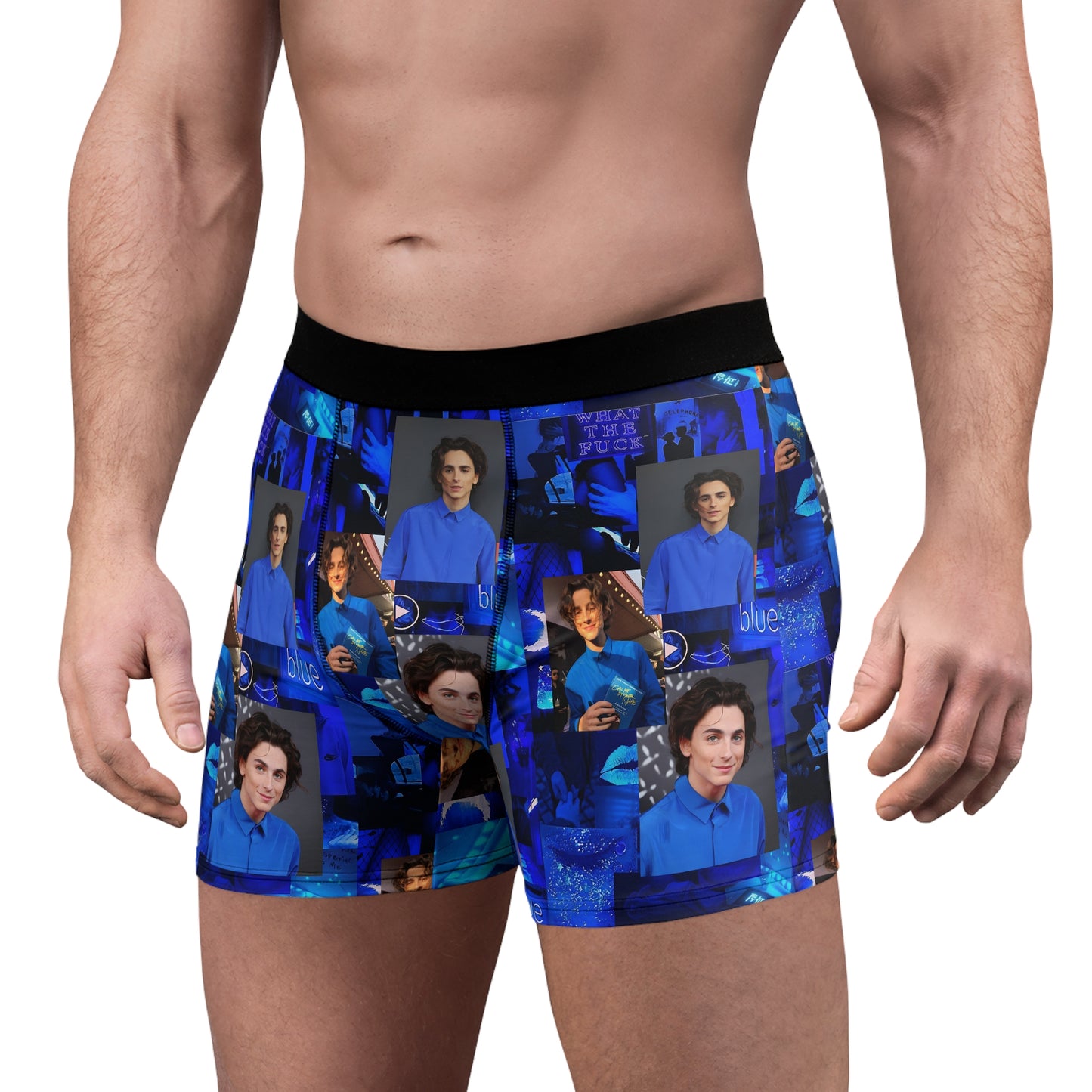 Timothee Chalamet Cool Blue Collage Men's Boxer Briefs