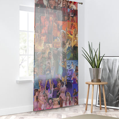 Taylor Swift Rainbow Photo Collage Window Curtain