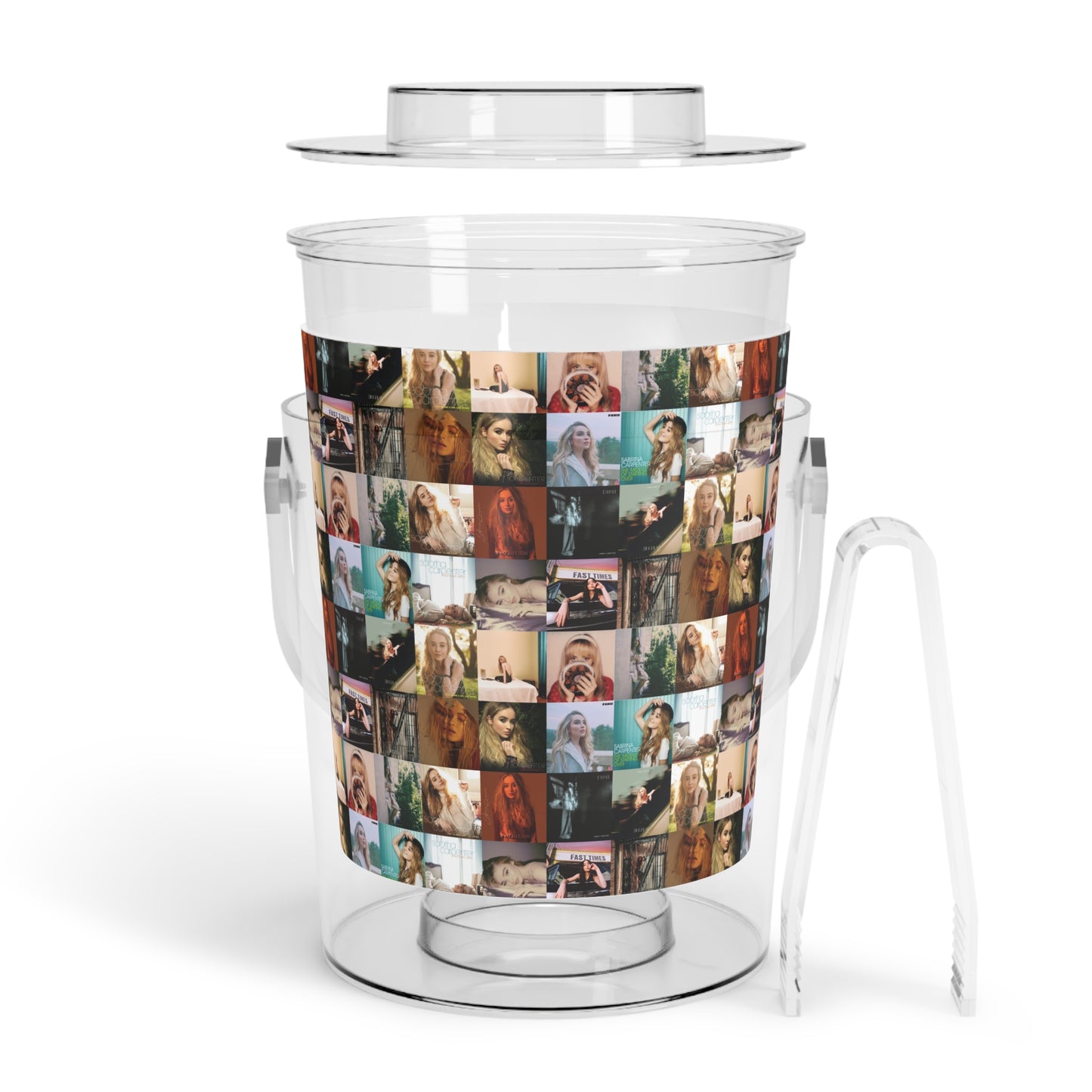 Sabrina Carpenter Album Cover Collage Ice Bucket with Tongs