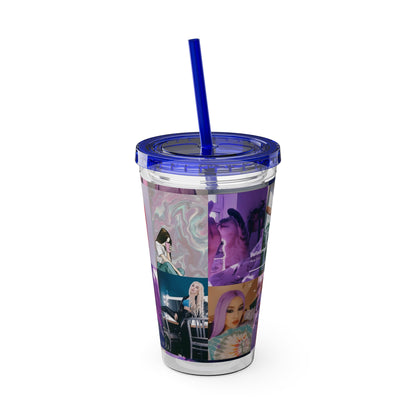 Ava Max Belladonna Photo Collage Sunsplash Tumbler with Straw