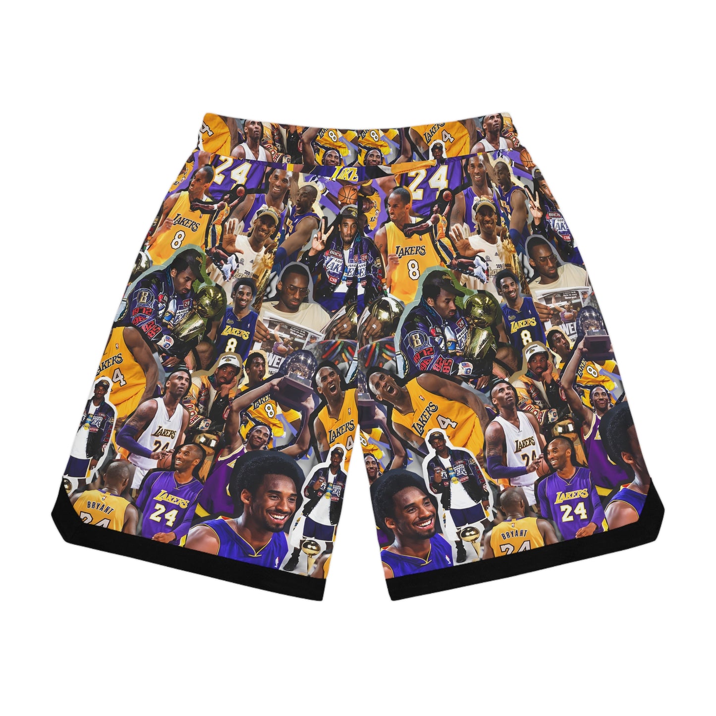 Kobe Bryant Career Moments Photo Collage Basketball Rib Shorts