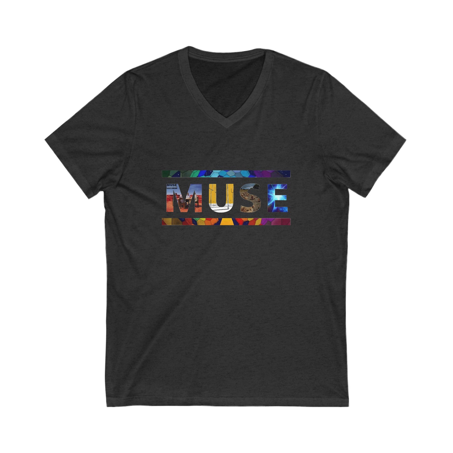 Muse Album Art Letters Unisex Jersey Short Sleeve V-Neck Tee