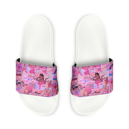 Ariana Grande Purple Vibes Collage Youth Slide Sandals