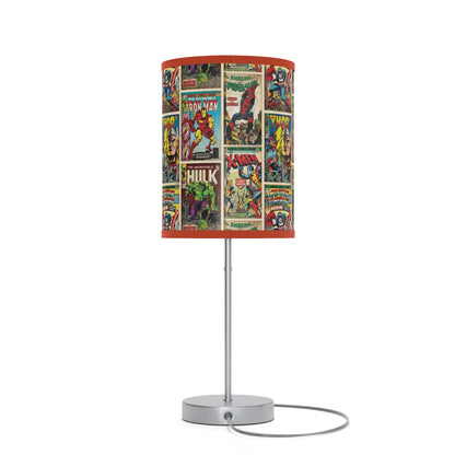 Marvel Comic Book Cover Collage Lamp on a Stand